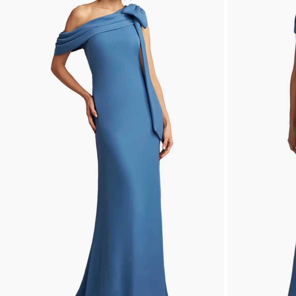 Tadashi Shoji Blue Off-Shoulder Maxi Dress